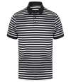 FR230 Front Row Striped Jersey Polo Shirt White / Navy colour image